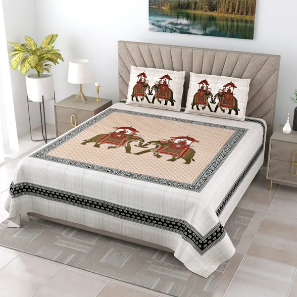 White_Cotton_Royal_Elephant_Parade_Cotton_Bed_Sheet_120X120_Cm_Inches